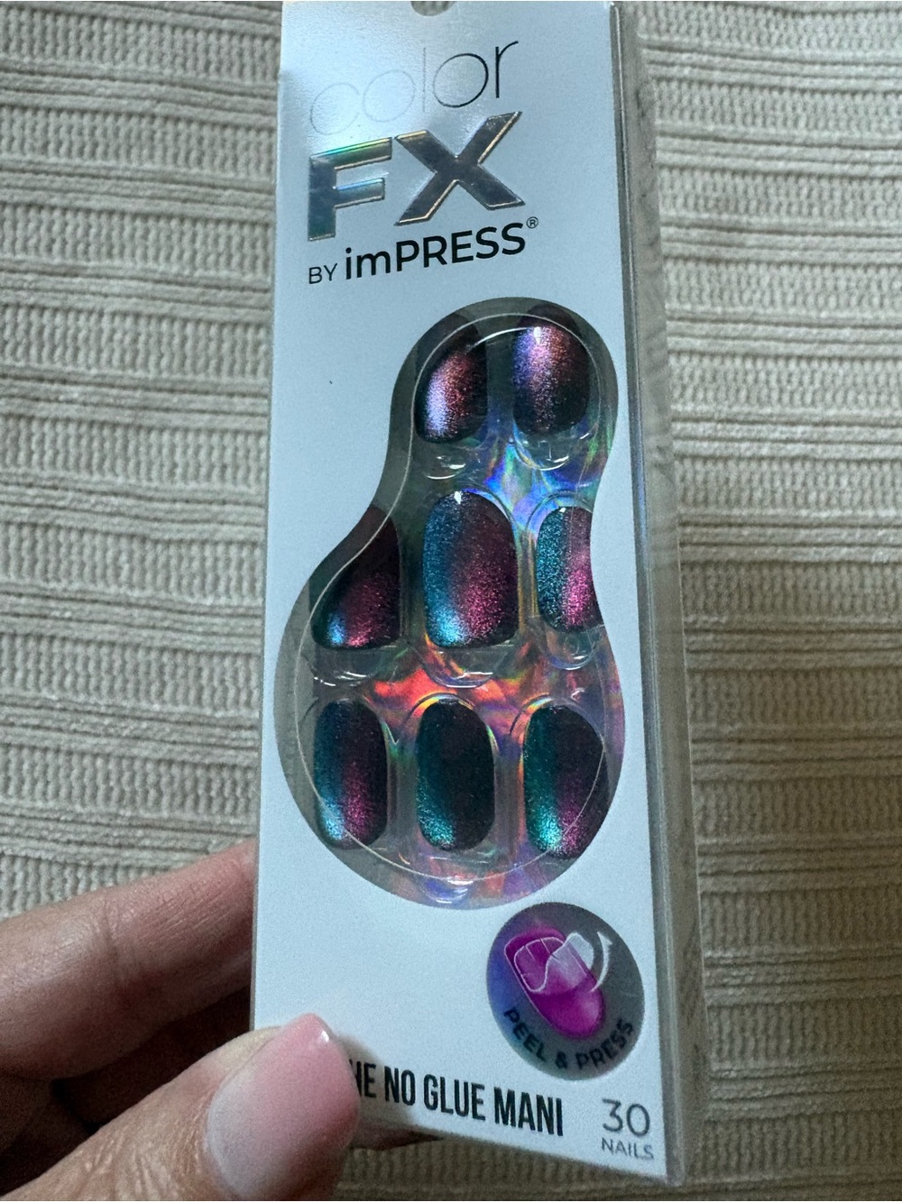 imPRESS Color FX Press-On Nails Before Hours Iridescent Multichrome Colors